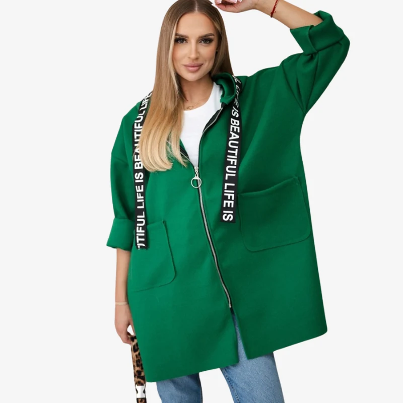 Joanna – Veste à capuche zippée, manches longues et poches