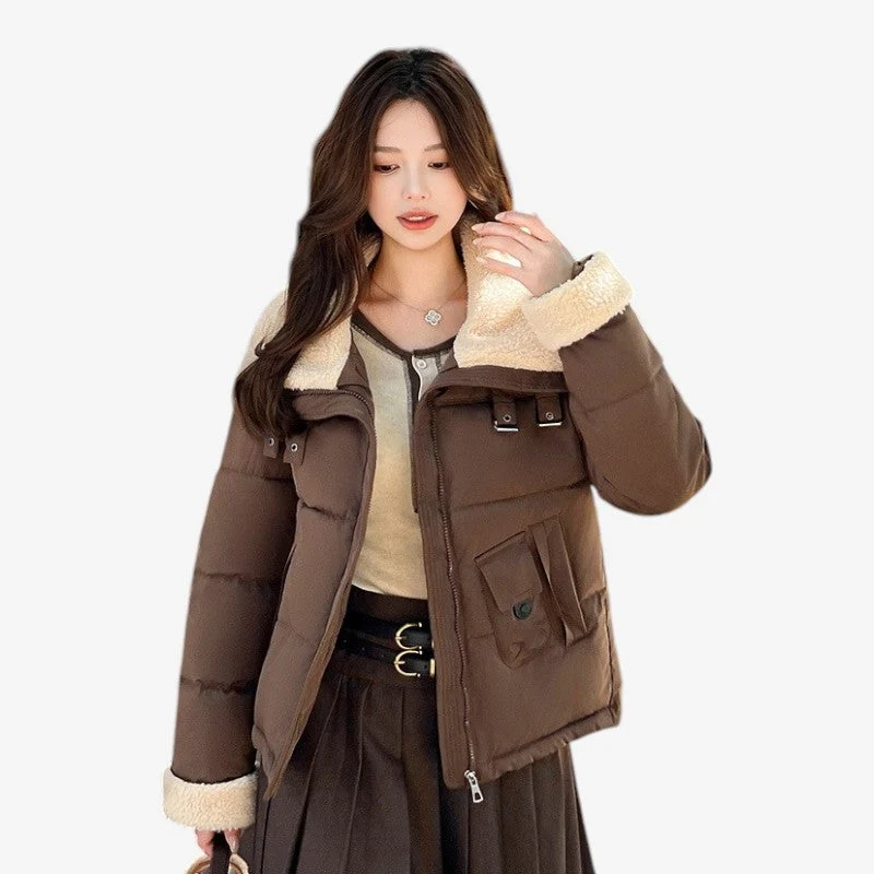 Anaya – Veste zippée à manches longues avec col repliable et poches