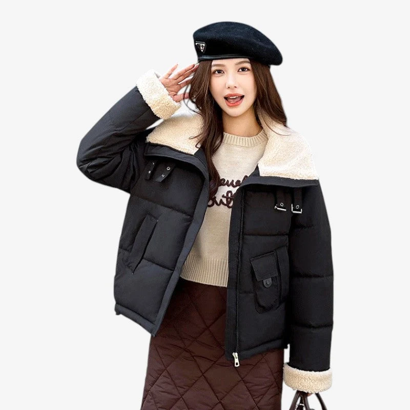 Anaya – Veste zippée à manches longues avec col repliable et poches