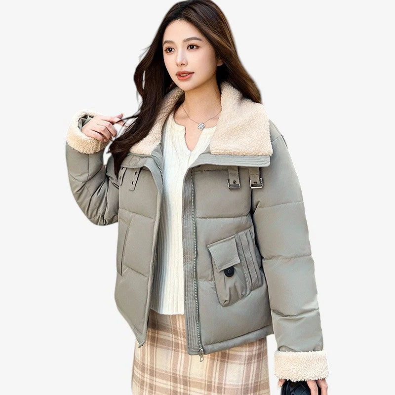 Anaya – Veste zippée à manches longues avec col repliable et poches