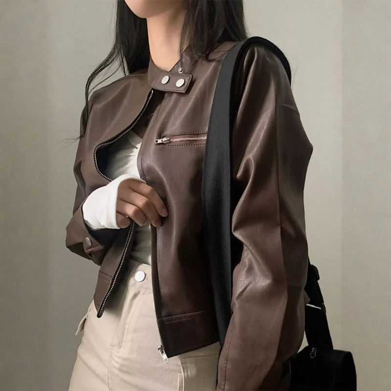 Erica – Veste zippée à manches longues et col montant