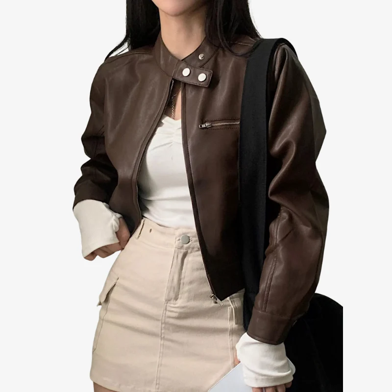 Erica – Veste zippée à manches longues et col montant