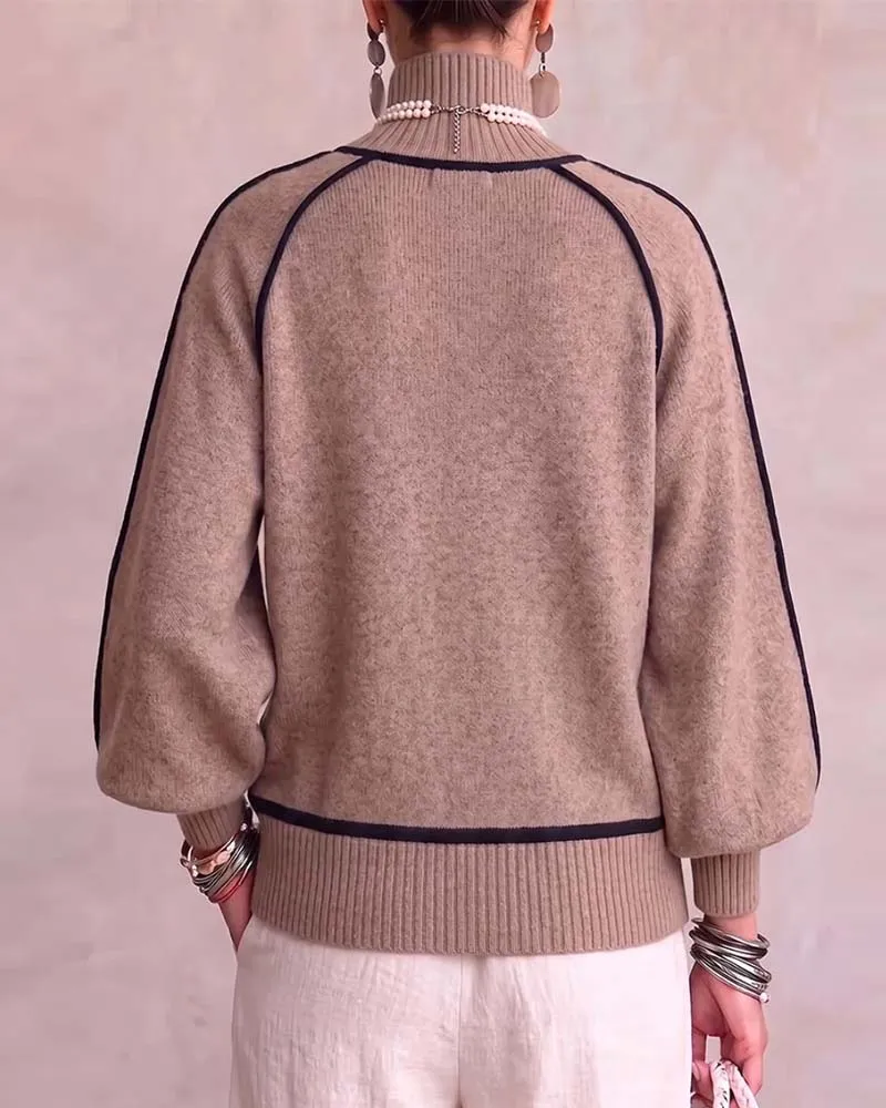 Pull Col Haut Ligne Manche Lanterne