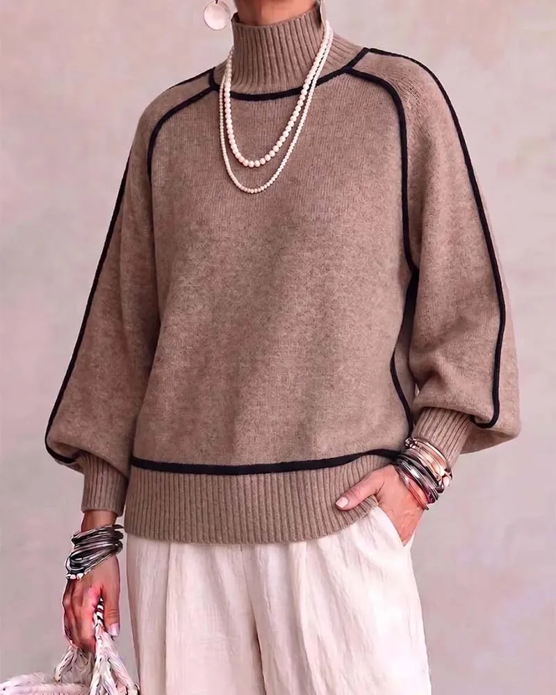 Pull Col Haut Ligne Manche Lanterne