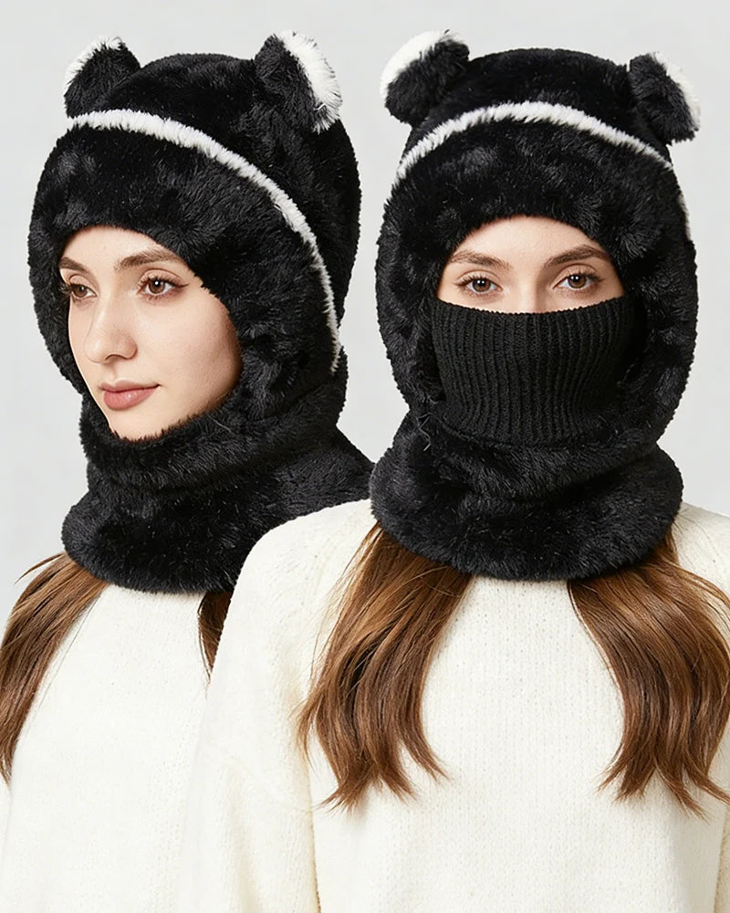 Bonnet Tricoté Intégré Et Chaud Pour L’Automne Et L’Hiver