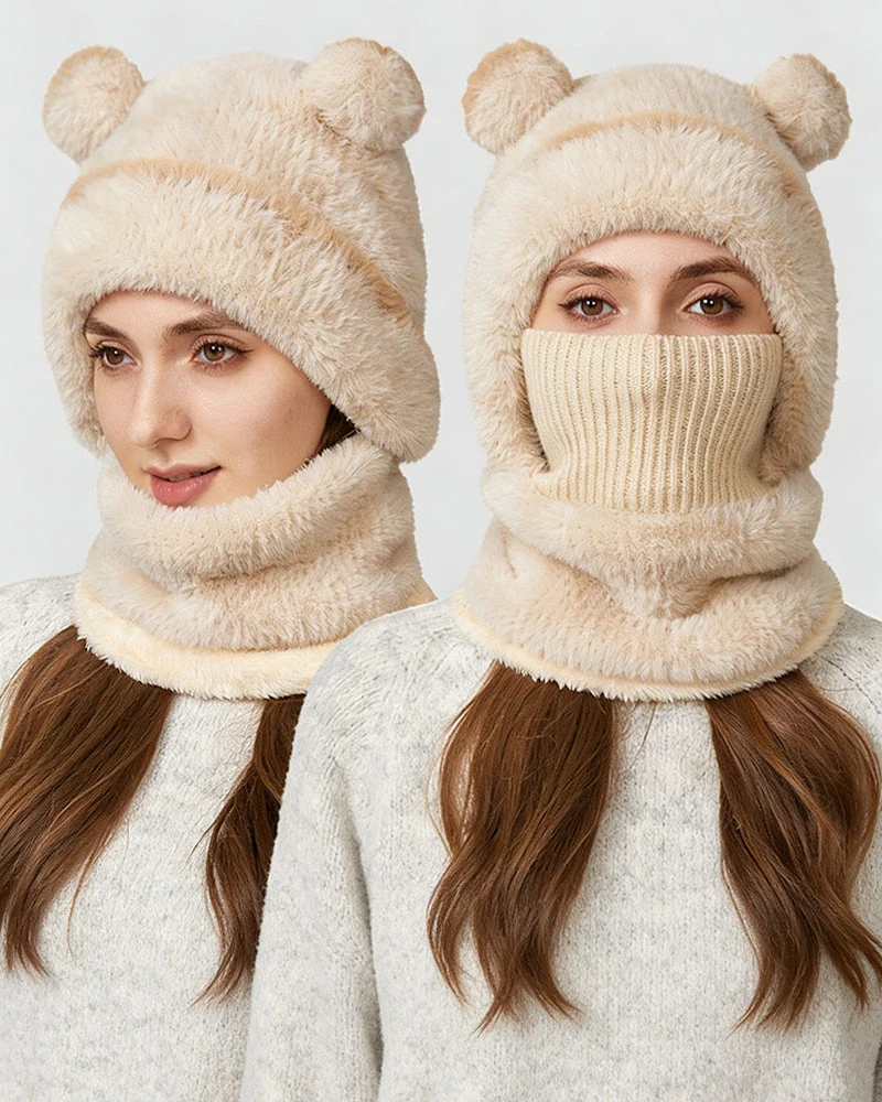 Bonnet Tricoté Intégré Et Chaud Pour L’Automne Et L’Hiver