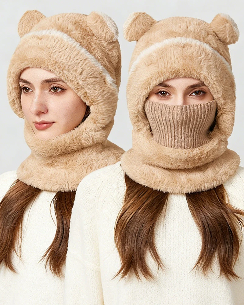 Bonnet Tricoté Intégré Et Chaud Pour L’Automne Et L’Hiver