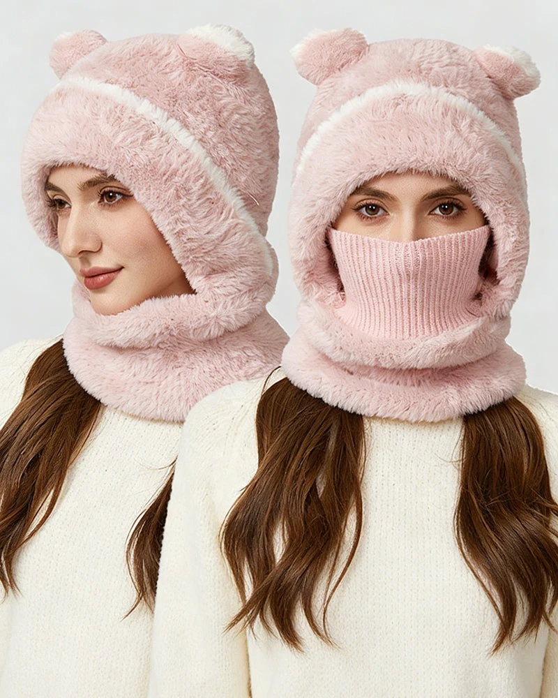 Bonnet Tricoté Intégré Et Chaud Pour L’Automne Et L’Hiver