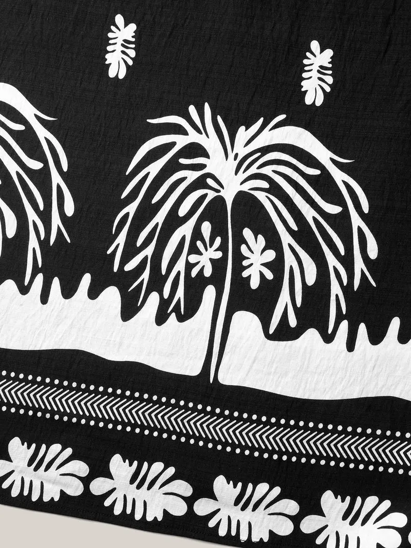Tropical Breeze Print Pockets Midi Dress