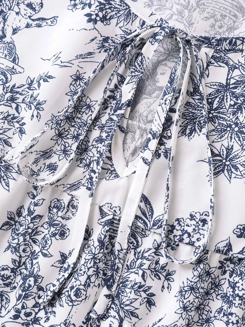 Artistic Print A-Line Blouse