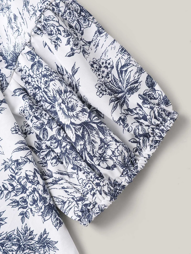 Artistic Print A-Line Blouse