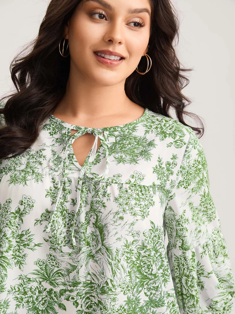 Artistic Print A-Line Blouse
