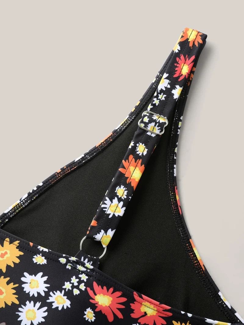 Anti-Float Ties Floral Print Swim Dress