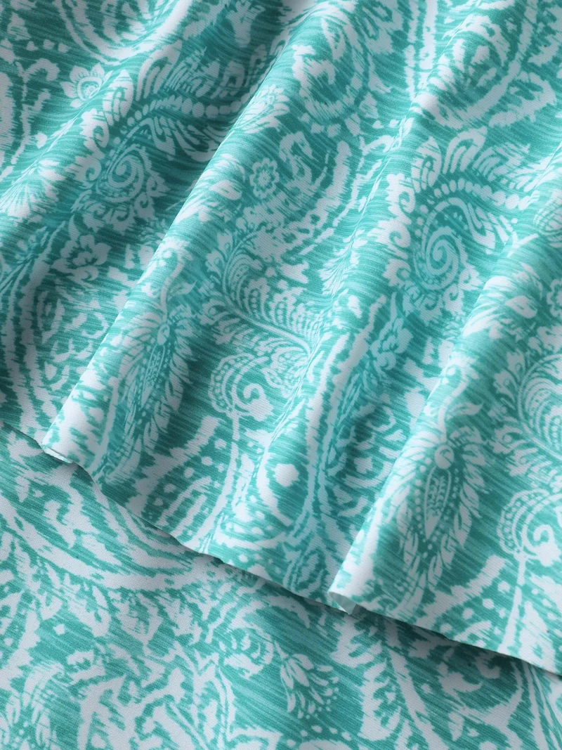 Anti-Float Tie Paisley Print Swim Dress