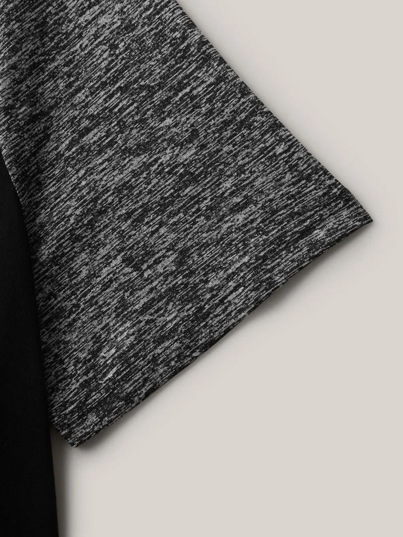 Color Contrast Button Detail T-Shirt