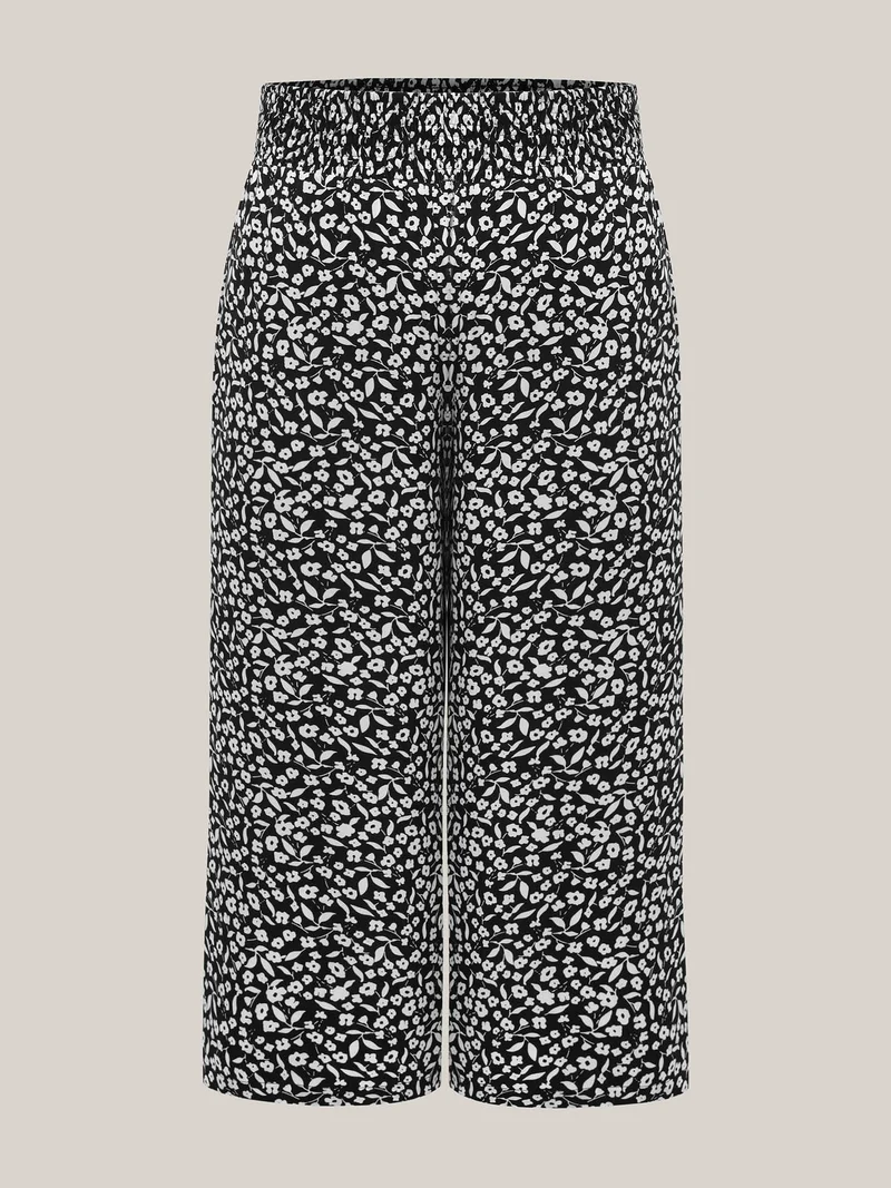 Ditsy Floral Print Wide-Leg Pants