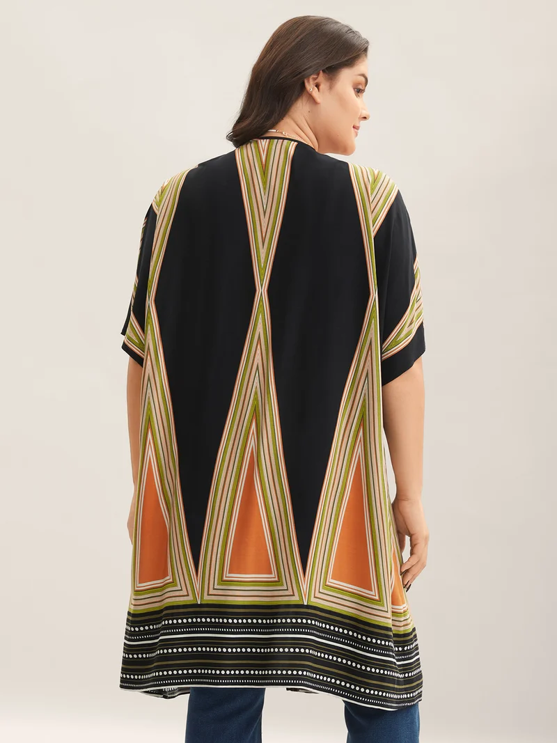 Rayon Boho Print Front-Open Kimono