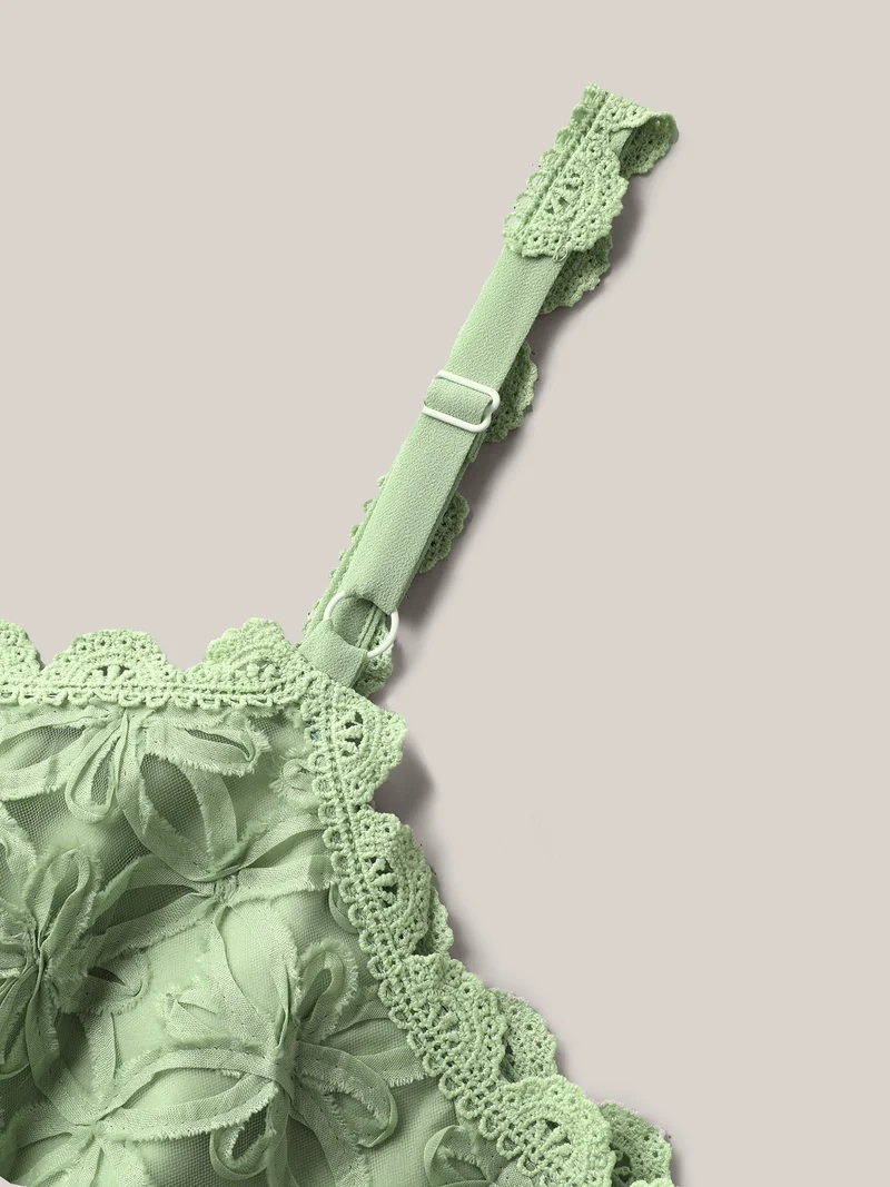 Textured Lace Tie Flared Tank Top