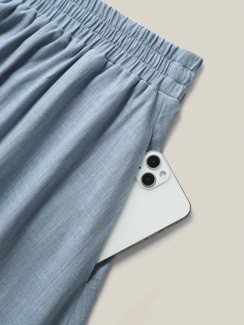 Waist-Tie Tassel Plain Maxi Skirt