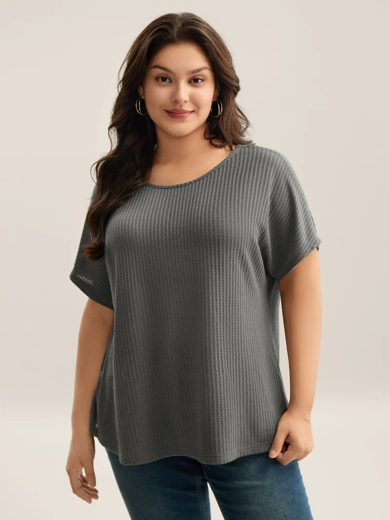 Backless Lace Crossover Solid T-Shirt