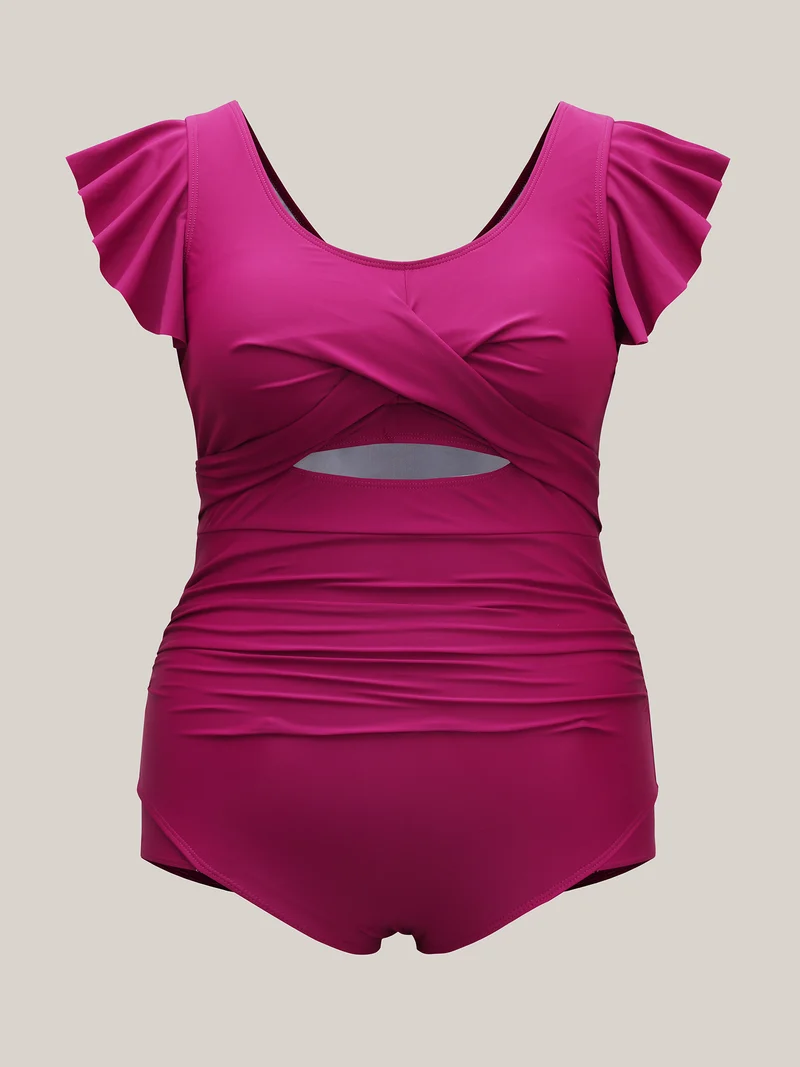 Cut-Out Twist Front One-Piece Swimsuit