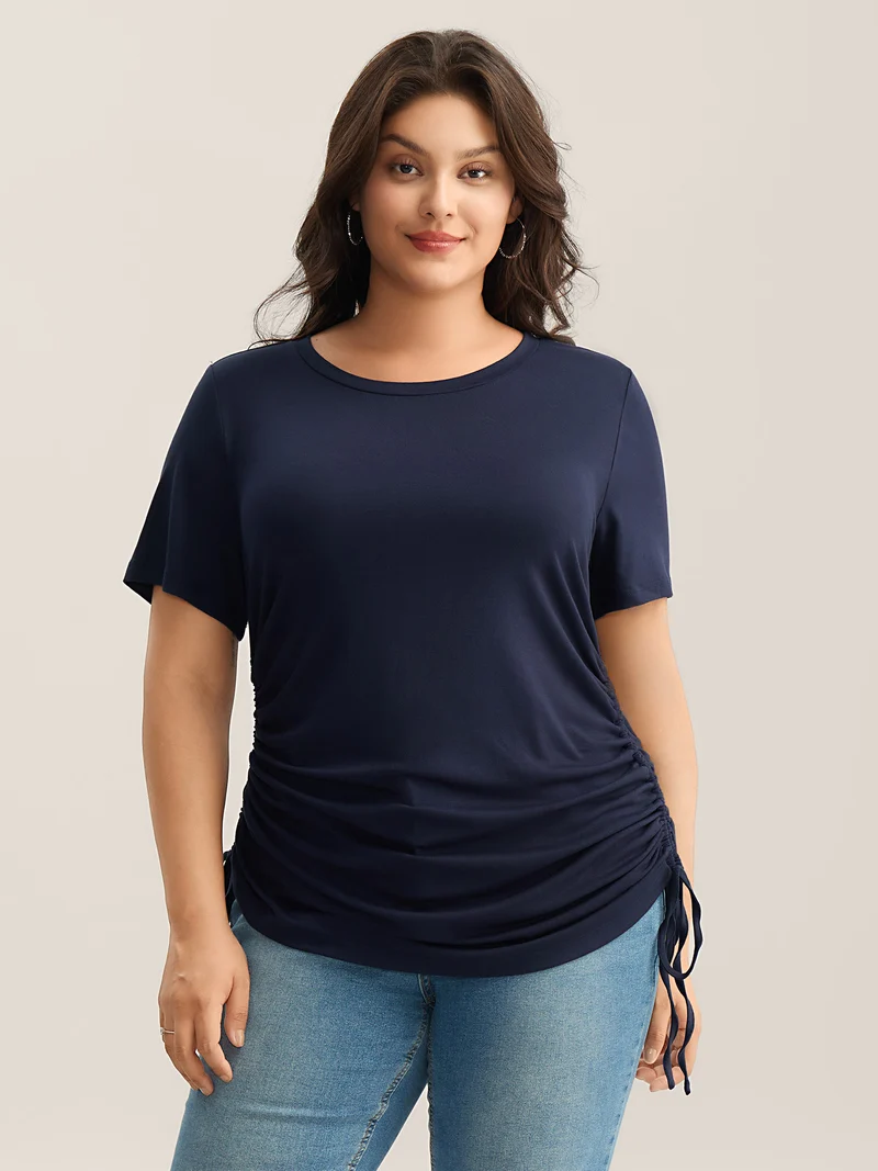 Supersoft Side Drawstrings Fitted T-Shirt