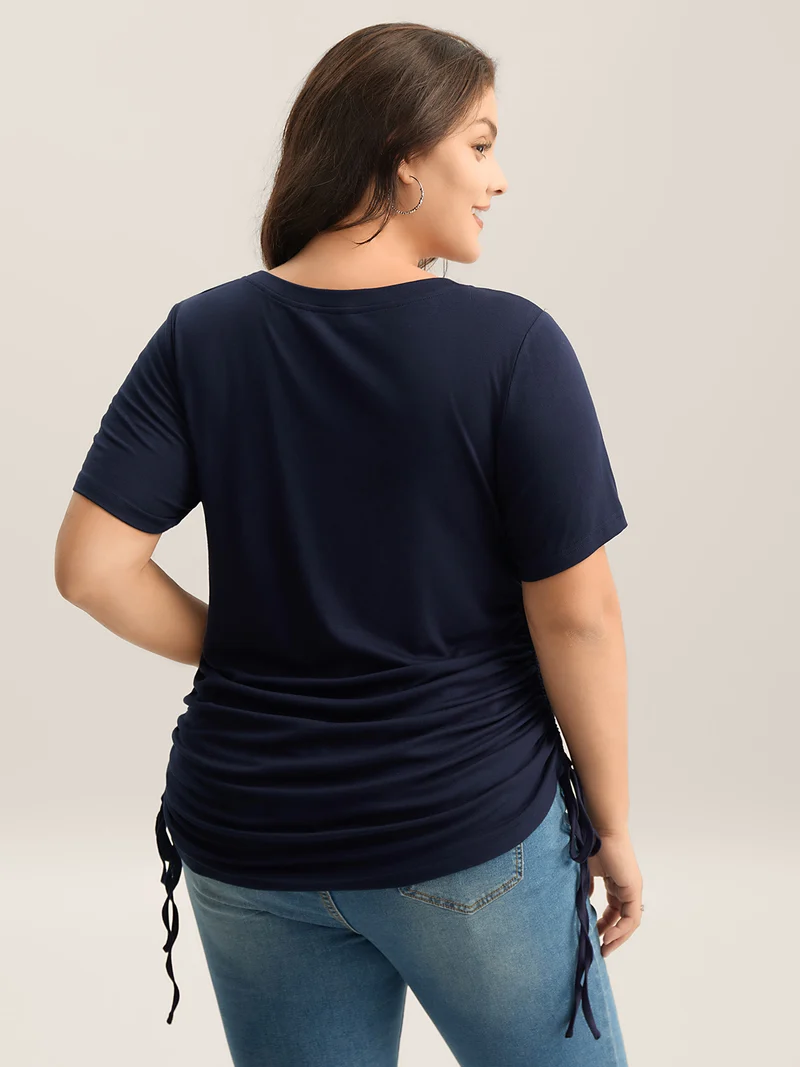 Supersoft Side Drawstrings Fitted T-Shirt