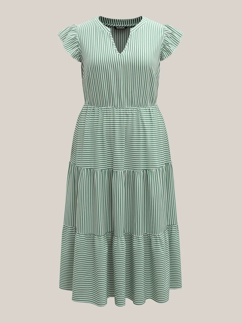 Breezy Stripes Tiered Maxi Dress