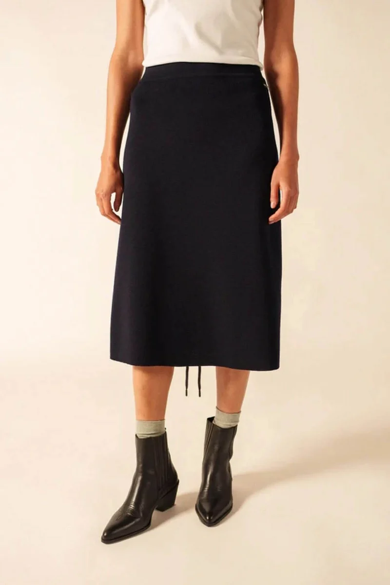 Jupe midi en laine