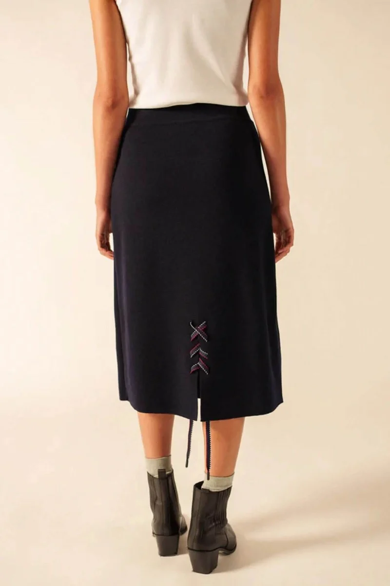 Jupe midi en laine
