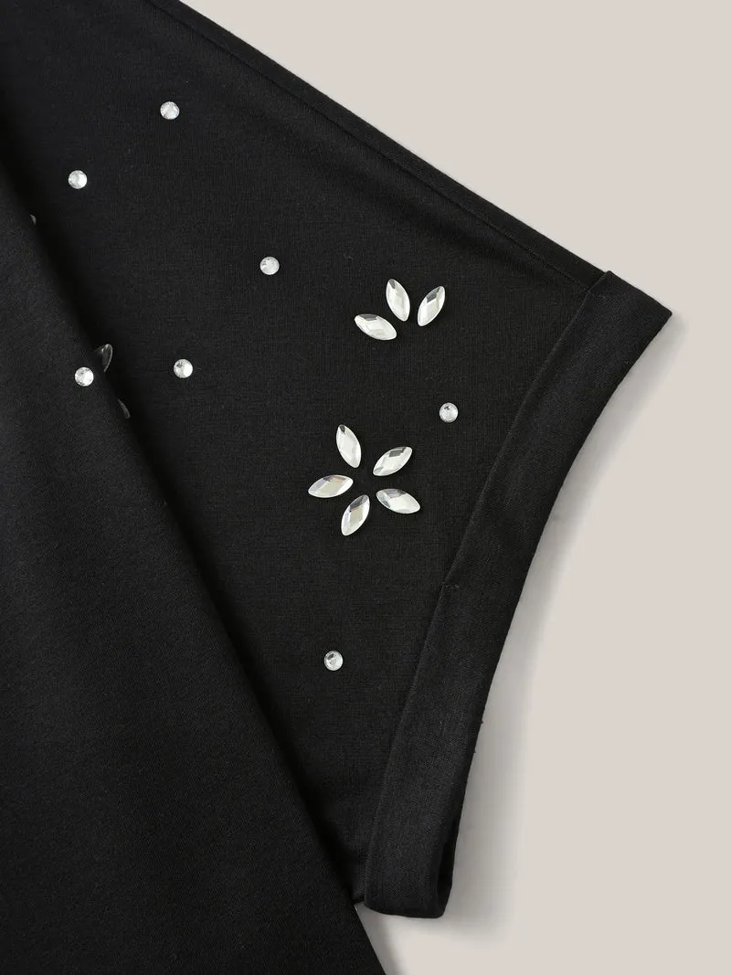 Supersoft Stretchy Zirconia Design T-Shirt