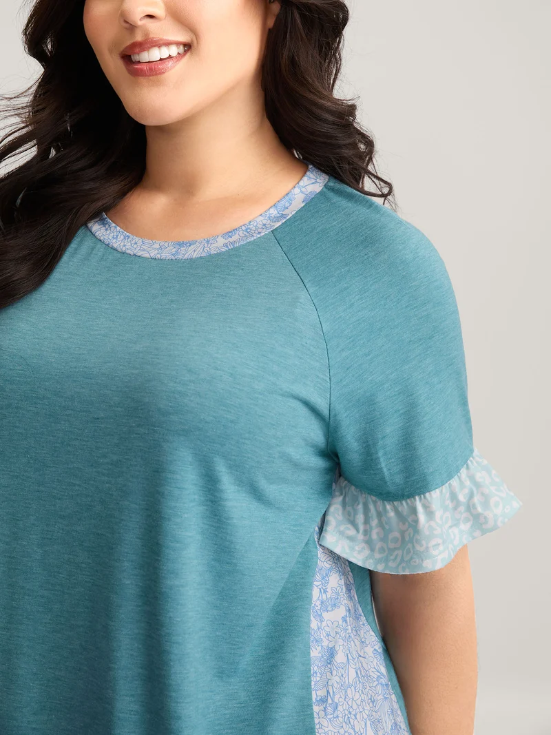 Leopard Print Color Contrast T-Shirt