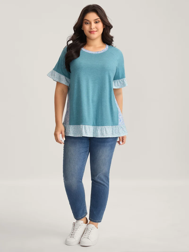 Leopard Print Color Contrast T-Shirt