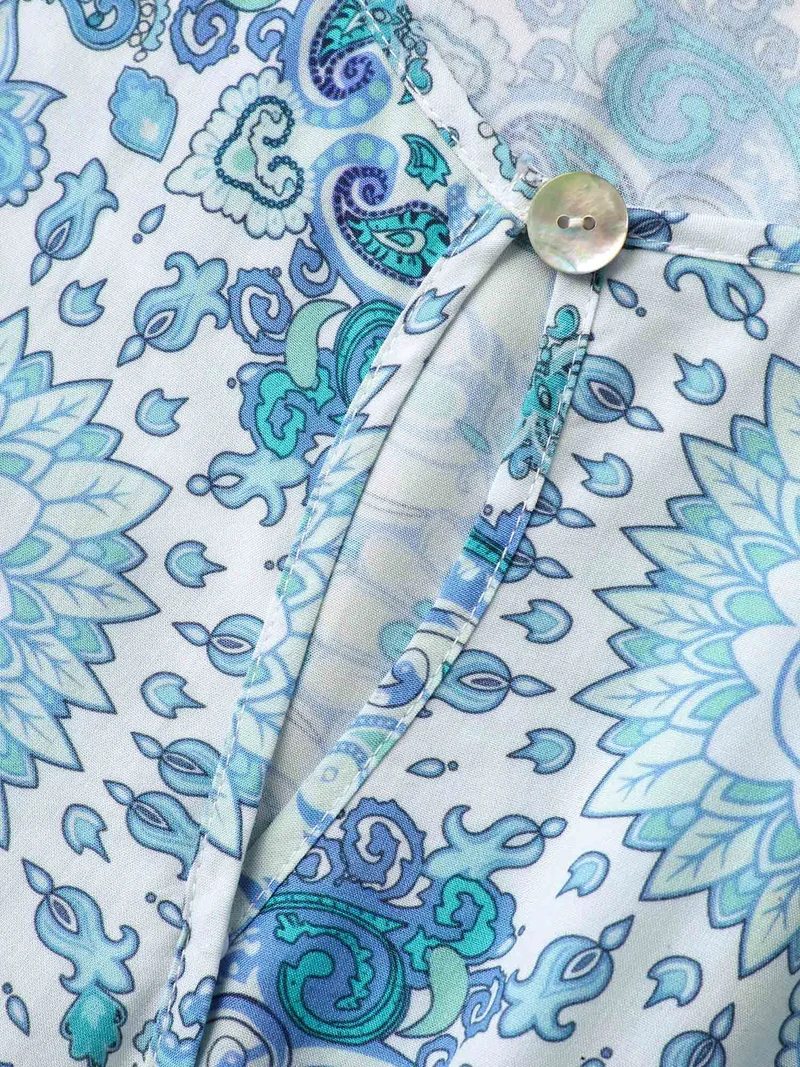 Rayon Paisley Print Layered Midi Dress