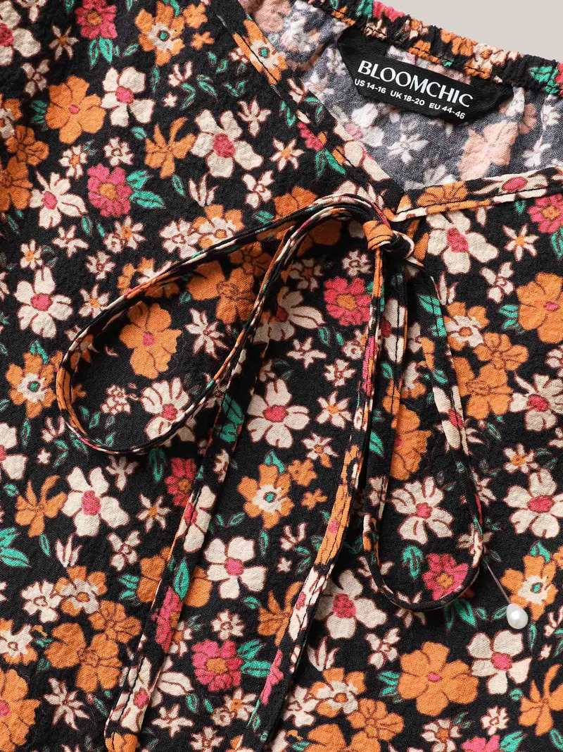 Ditsy Floral Print Cami Tiered Tank Top