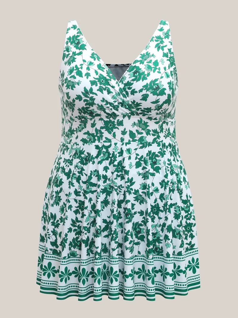 Anti-Float Tie Floral Swim Dress