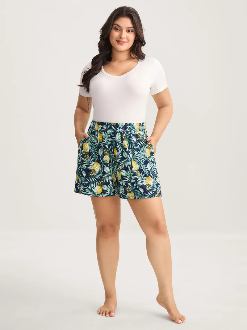 Tropical Fruit Print Lounge Bottoms