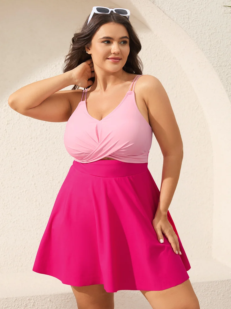 Anti-Float Ties Cut-Out Swim Dress
