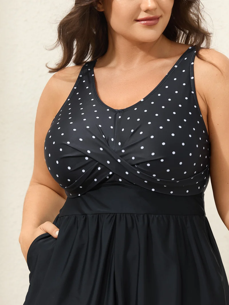 Polka Dots Twist One-Piece Swimsuit