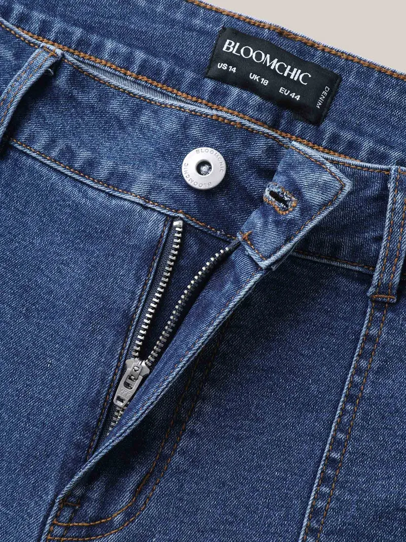 Stretchy Mid-Rise Capri Jeans