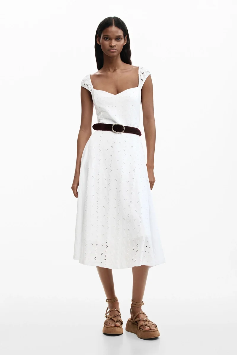 Robe midi brodée