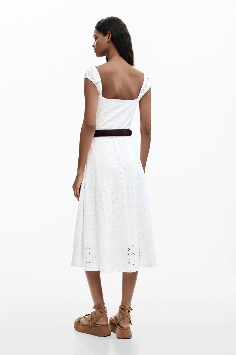 Robe midi brodée