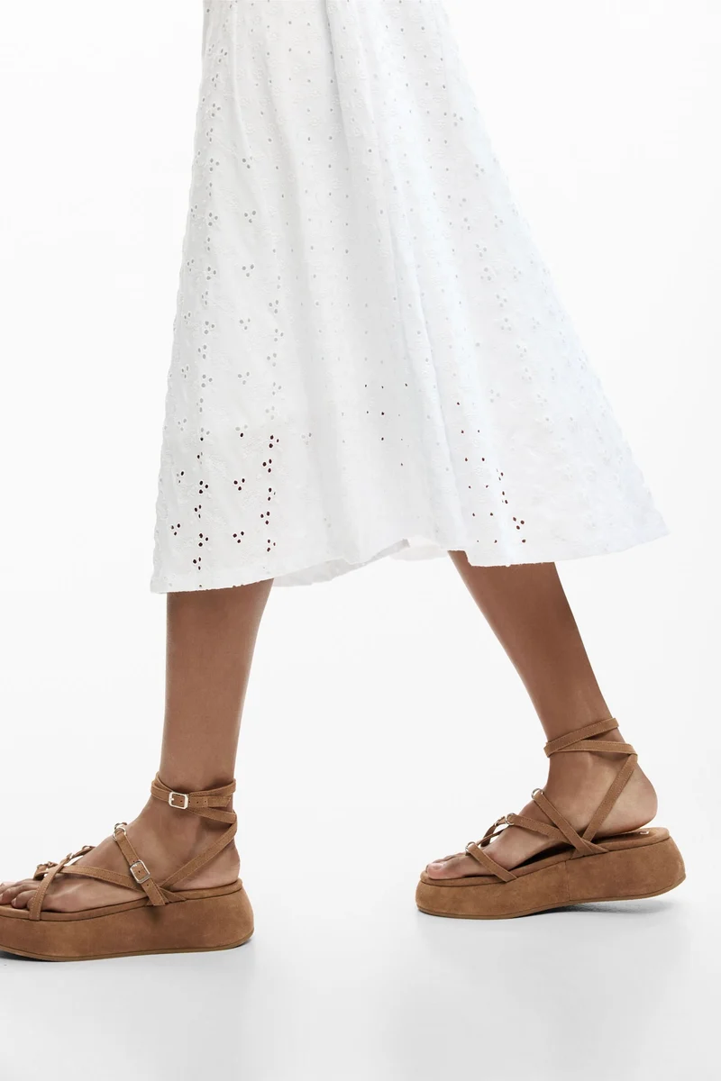 Robe midi brodée