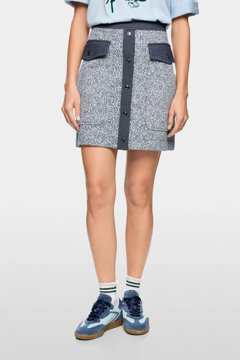Jupe courte en viscose extensible