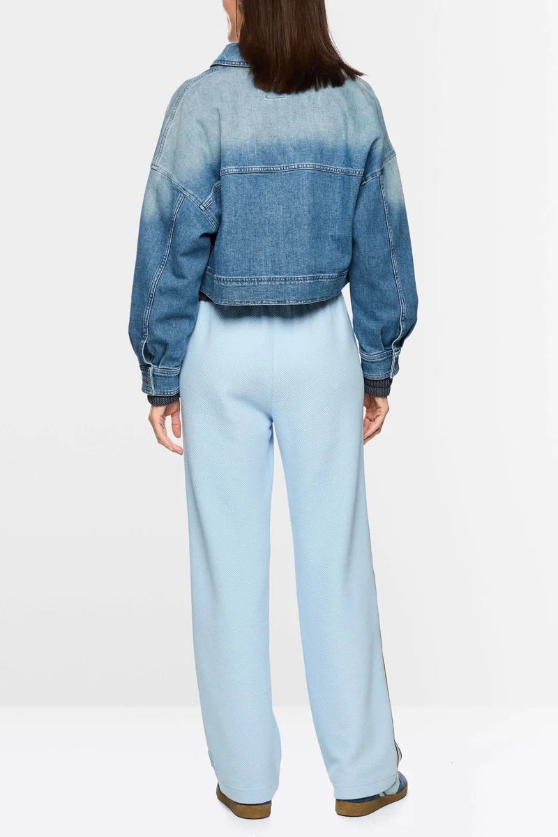 Veste courte en jean avec fermeture éclair