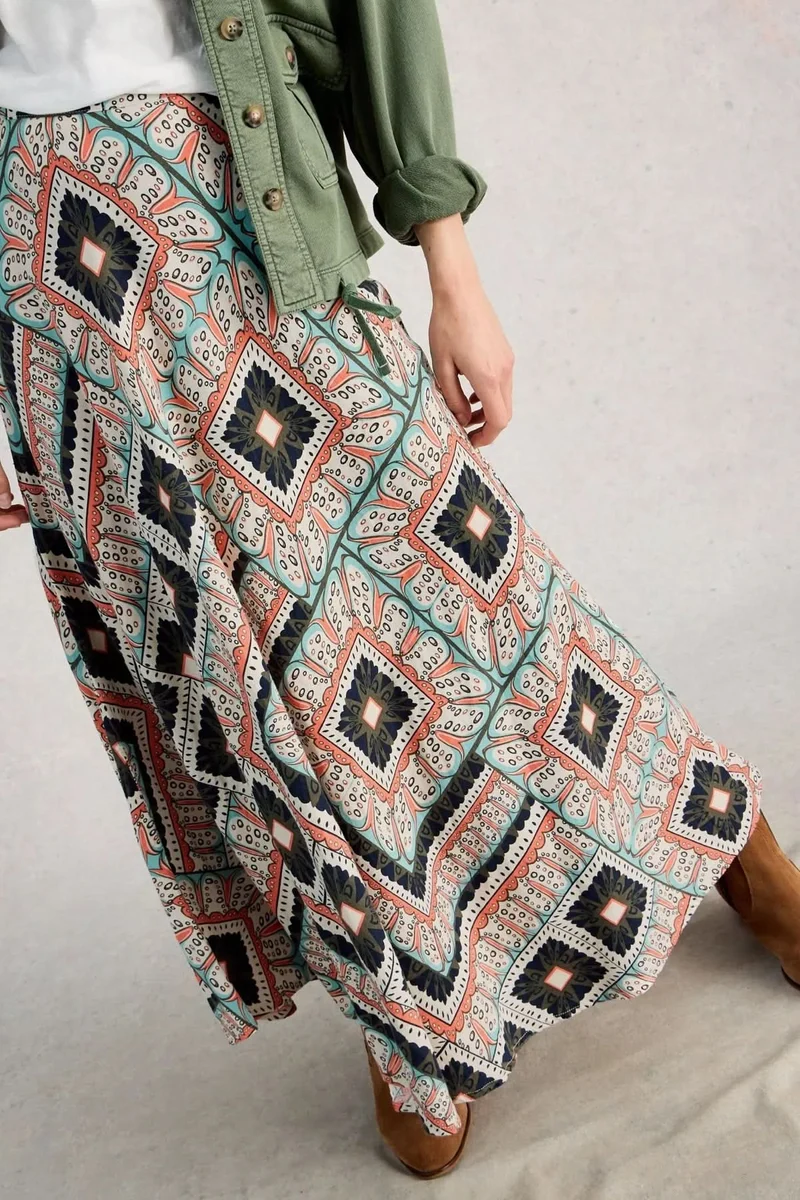 Jupe longue imprimée fluide