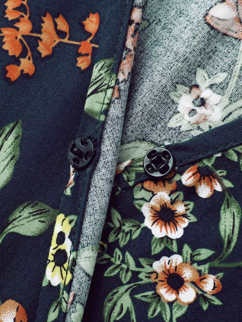 Rayon Floral Side-Tie Stretchy Midi Dress