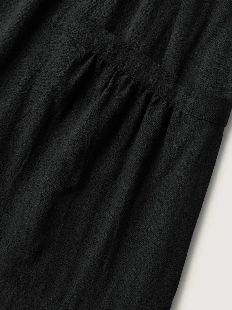 Pure Cotton Spacious Pockets Midi Dress
