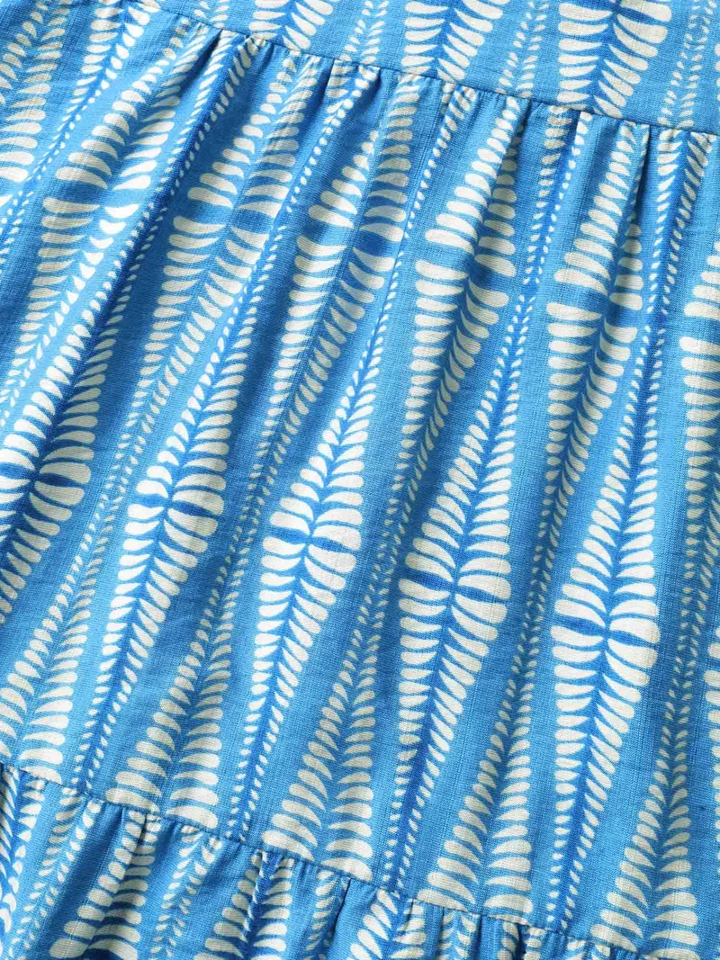 Geometric Vacation Print Low Waist Midi Dress