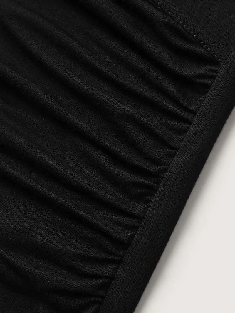 Overlap Knit Sweetheart Neck T-Shirt